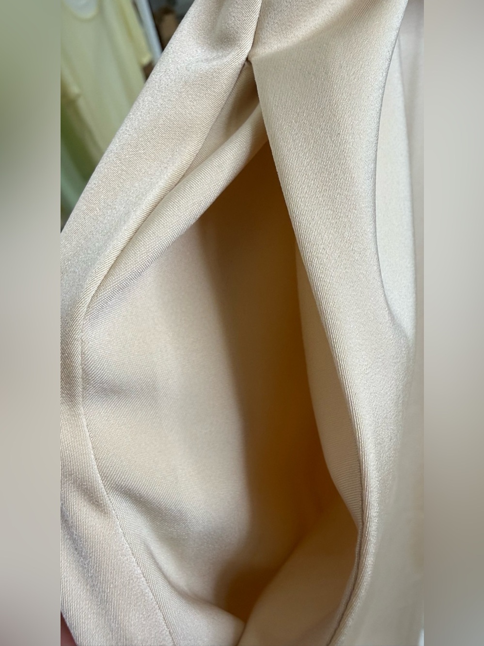Elegant Champagne 100% Acetate Button-Front Midi Dress - Picture 6 of 7